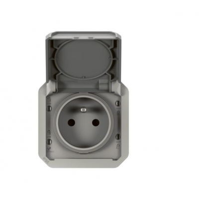 PLEXO Gniazdo hermetyczne podtynkowe IP55 zaciski automatyczne szary 069551L LEGRAND (069551L)